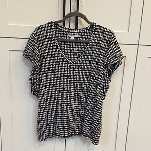 Chico's Monochrome Patterned Blouse